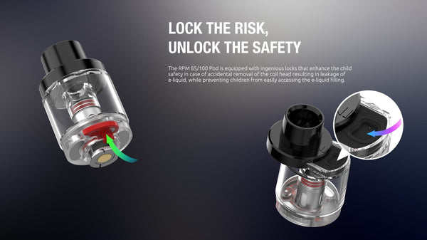 SMOK RPM 100 Pod Mod Kit hardware with sleek design and replaceable pod system for vaping.