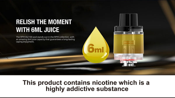 SMOK RPM 100 Pod Mod Kit hardware with compact design, black finish, and adjustable airflow for vaping convenience.