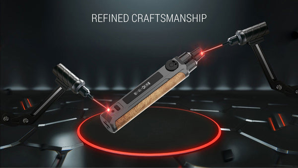 SMOK RPM 25W Pod System hardware with sleek design, featuring the device with a mouthpiece and adjustable airflow.
