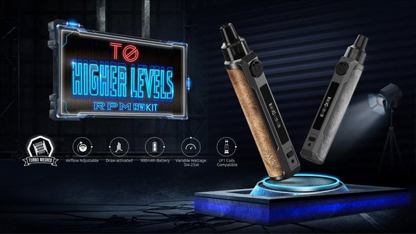 SMOK RPM 25W pod system vape device with sleek design and compact hardware for portable vaping.