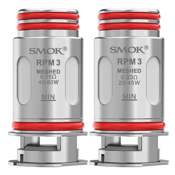 SMOK RPM 3 replacement vape coils for SMOK RPM 3 device, showing a pack of compatible coil heads for vaping.