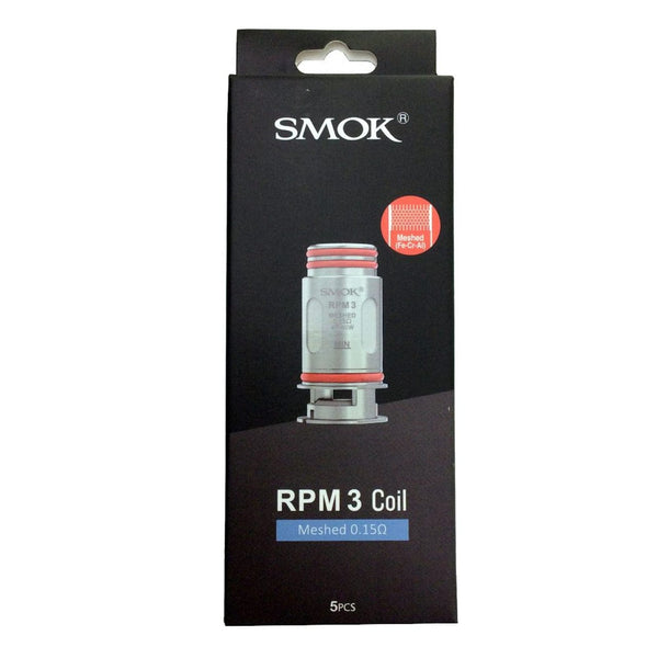 SMOK RPM 3 replacement vape coils designed for SMOK RPM 3 vaping device, showing a pack of replacement coils with branding.