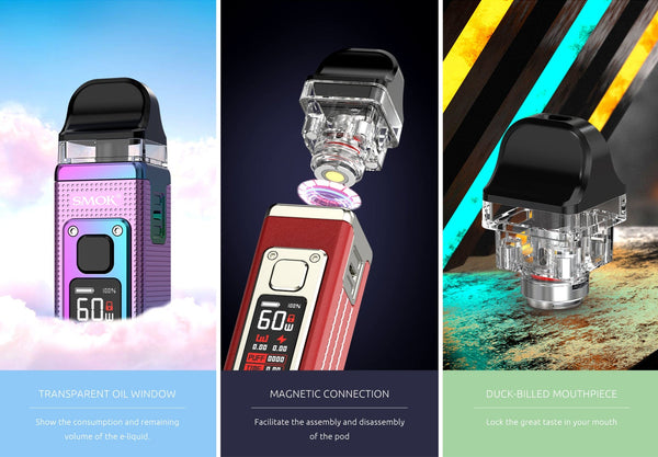 SMOK RPM 4 60W Pod Kit showing the compact device with a sleek design and replaceable pod for vaping.