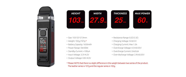 SMOK RPM 4 60W Pod Kit, compact vaping device with replaceable pod, displaying sleek design and adjustable wattage.