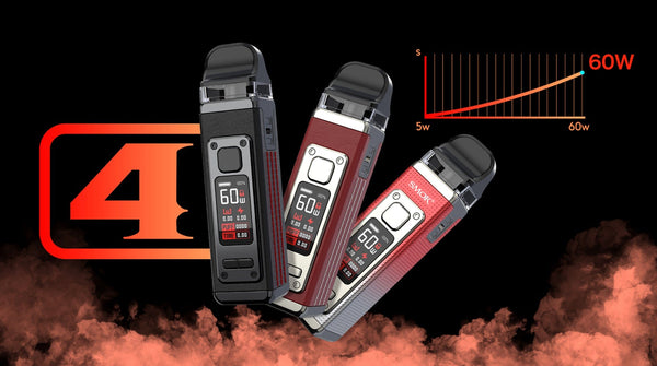 SMOK RPM 4 60W Pod Kit, compact vaping device with adjustable wattage and replaceable pod system.