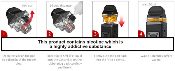 SMOK RPM 4 60W pod kit with sleek hardware design and replaceable pod, featuring adjustable wattage for vaping.