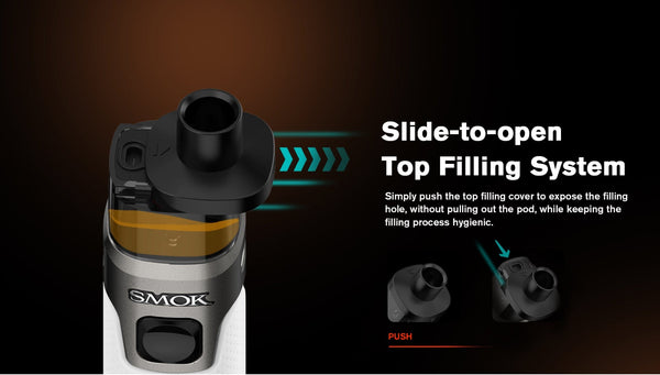 SMOK RPM 5 80W Pod System hardware with sleek design and adjustable airflow for versatile vaping experience.