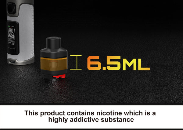 SMOK RPM 5 80W pod system device with sleek design and adjustable wattage, showcasing the hardware from the front angle.