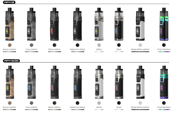 SMOK RPM 5 80W pod system vape device showing sleek black hardware with ergonomic design and adjustable airflow.