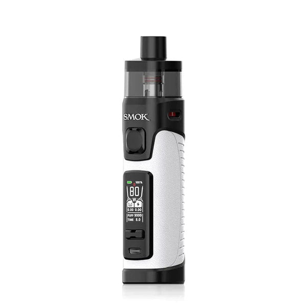 SMOK RPM 5 80W pod system device with sleek design, featuring adjustable airflow and compact hardware for vaping.