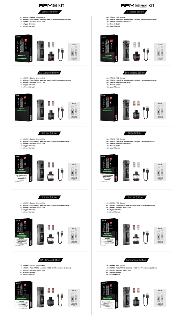 SMOK RPM 5 80W Pod System hardware with sleek design and adjustable wattage, featuring a compact, portable vaping device.
