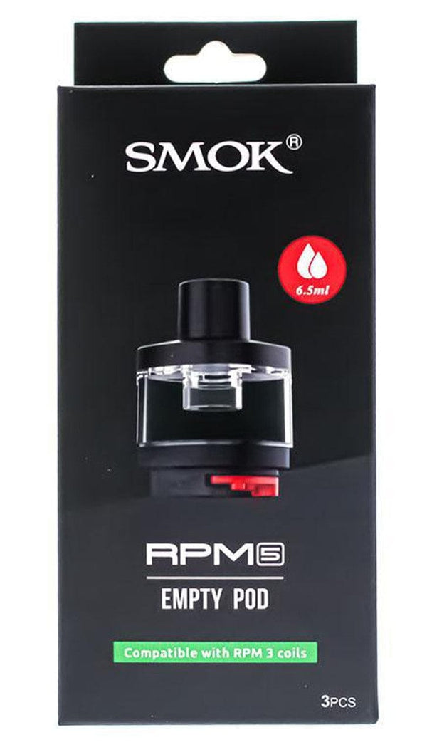 SMOK RPM 5 replacement pods for vape device, shown in a set with clear view of the pod design and mouthpiece.