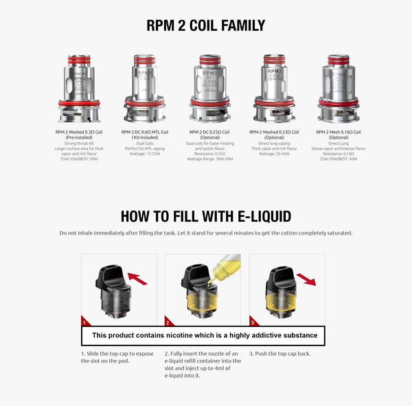 SMOK RPM C 50W Pod Kit showing sleek black hardware with a compact design and adjustable airflow system.