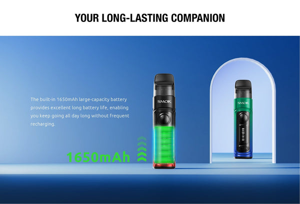 SMOK RPM C 50W Pod Kit hardware with sleek design, featuring a compact mod and replaceable pod for vaping.