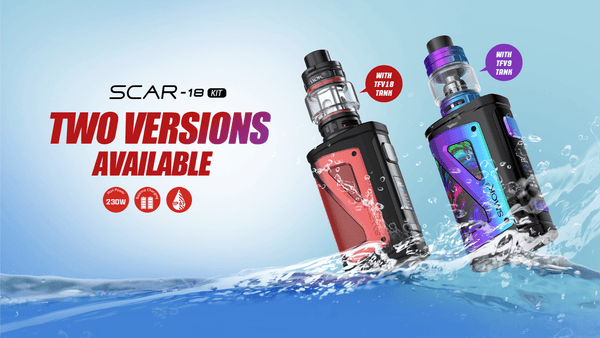 SMOK SCAR-18 230W starter kit with modular hardware, featuring a rugged design and adjustable components.