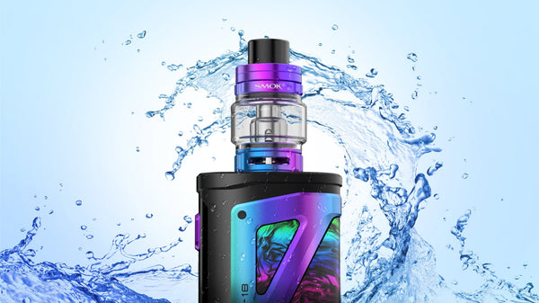 SMOK SCAR-18 230W starter kit with modular design, battery compartment, and ergonomic grip for vaping enthusiasts.