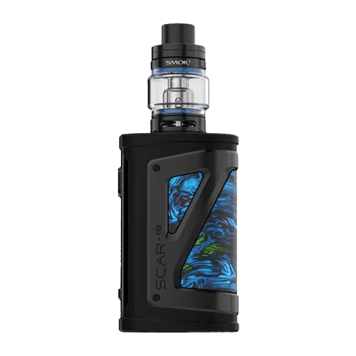 SMOK SCAR-18 230W starter kit with mod and tank, featuring a rugged design and adjustable airflow for versatile vaping.