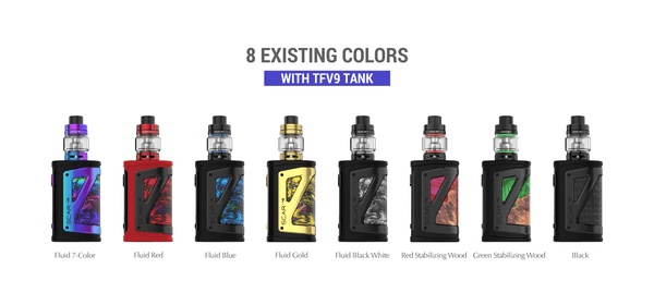 SMOK SCAR-18 230W starter kit with mod and tank, featuring rugged design and adjustable airflow for vaping enthusiasts.