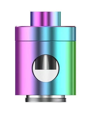 SMOK Stick R22 Sub-Ohm Tank vape part with glass tank, metallic finish, and adjustable airflow for enhanced vaping experience.