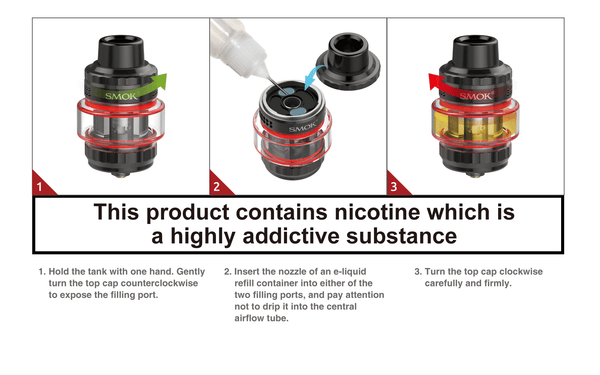 SMOK T-Air Sub-Ohm Tank for vape devices, featuring glass chamber and adjustable airflow for enhanced flavor and vapor production.