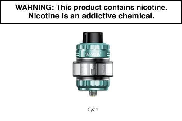 SMOK T-Air Sub-Ohm Tank vape part showing a sleek, black vape tank with glass chamber and adjustable airflow system.