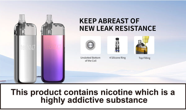 SMOK TECH247 30W Pod Kit hardware shown with sleek black and silver design, compact and portable vaping device.