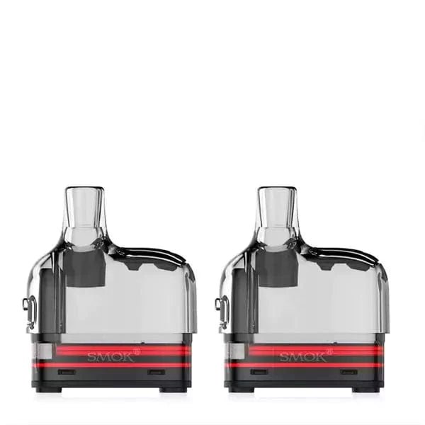 SMOK TECH247 replacement vape pods for SMOK devices, showing sleek, black cartridge with mouthpiece and filling port.
