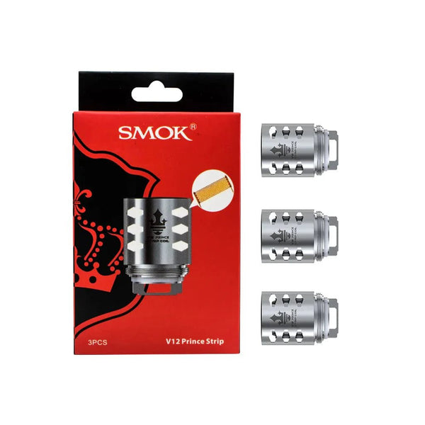 SMOK TFV12 Prince replacement vape coils showing multiple coil heads for the TFV12 Prince tank.