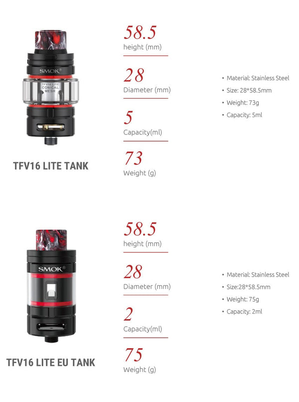 SMOK TFV16 Lite Sub - Ohm Tank - Big D Vapor