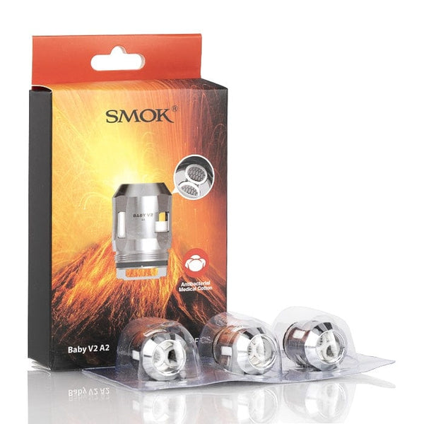 SMOK TFV8 Baby V2 replacement vape coils for the SMOK vape tank, showcasing the coil design and packaging.