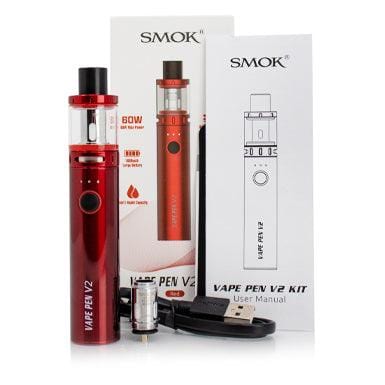 SMOK Vape Pen V2 60W Kit showing the sleek vape pen and accessories on a hardware product display.