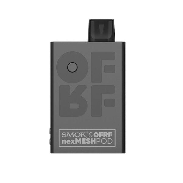 SMOK x OFRF nexMesh Pod Kit hardware with sleek design, featuring pod system and user interface for vaping.