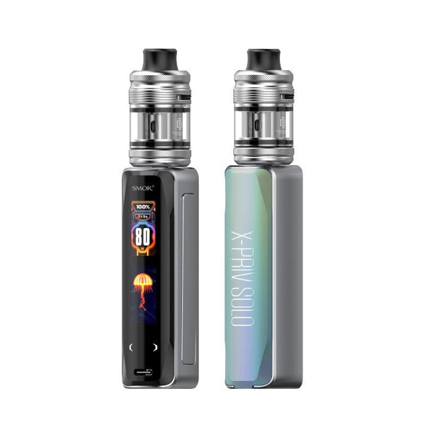 SMOK X-Priv Solo 80W Kit hardware with sleek black mod and colorful display screen.