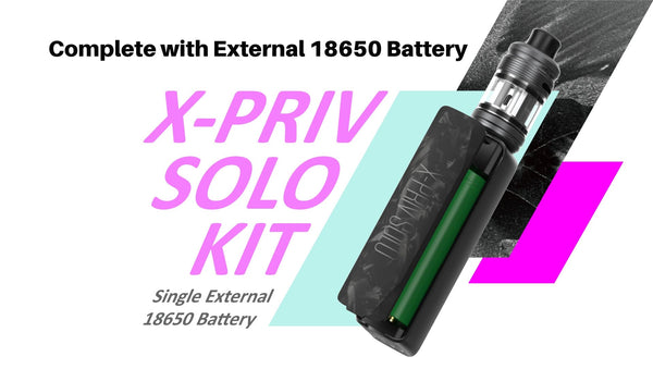 SMOK X-Priv Solo 80W Kit hardware with sleek design, featuring adjustable wattage and compact vaping device.