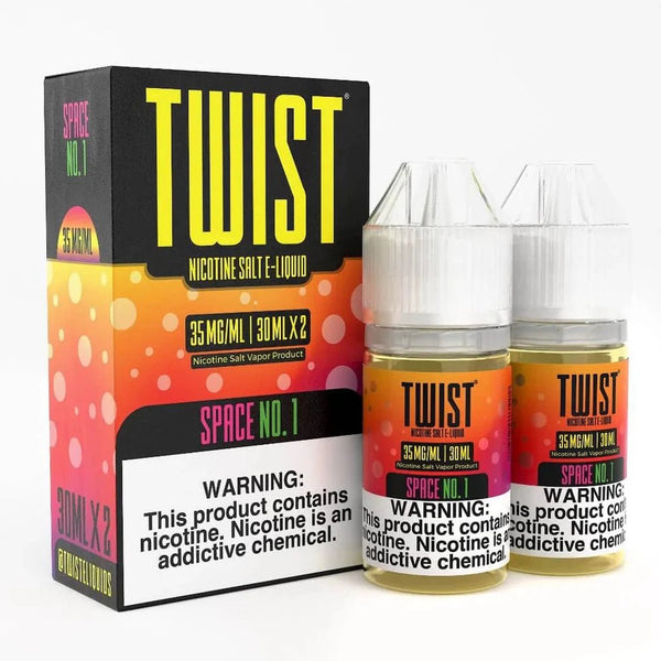 Bottle of Space No. 1 SALT Twist E-Liquids 60mL e-liquid with space-themed label design and twist cap.