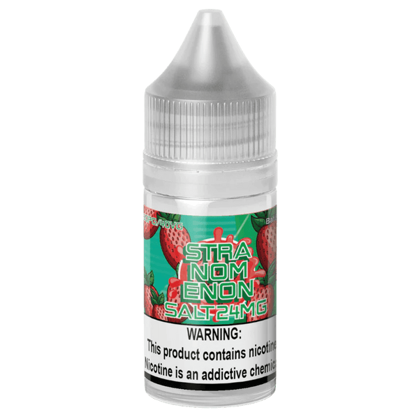 Nomenon E-Liquids Stranomenon SALT e-liquid bottle, 30mL, with colorful label and dropper cap, designed for vaping.
