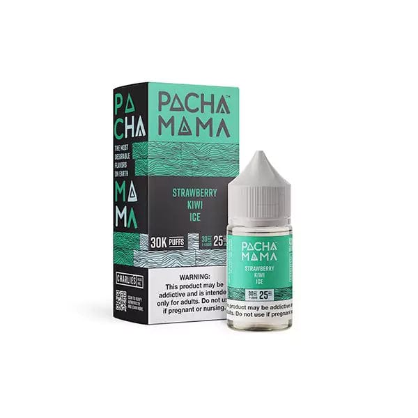 Strawberry Kiwi ICE Salt E-liquid by Pachamama, 30mL bottle with vibrant strawberry and kiwi flavor and icy menthol finish.