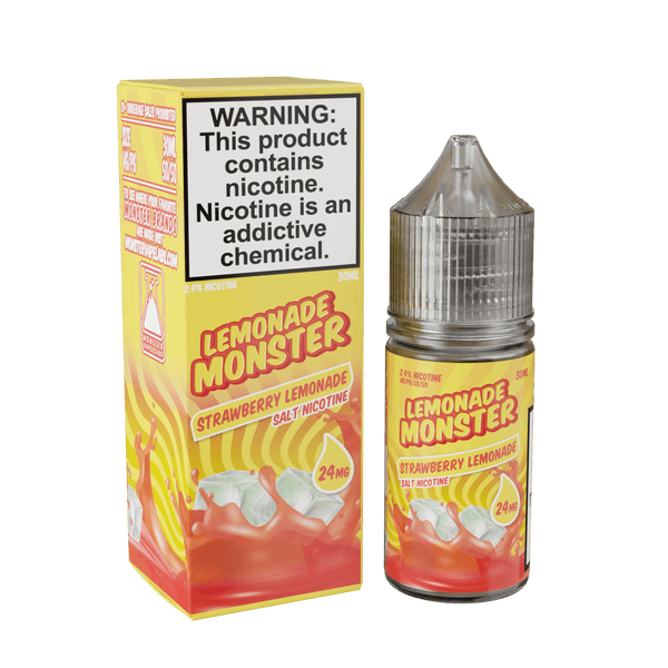 Strawberry Lemonade SALT e-liquid by Lemonade Monster in a 30mL bottle, featuring a refreshing strawberry and lemon flavor.