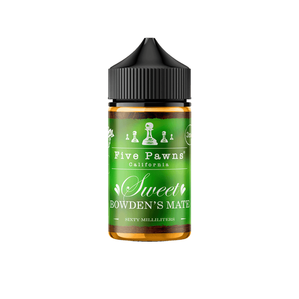 Sweet Bowden's Mate e-liquid by Five Pawns in a 60mL bottle, featuring a rich, sweet flavor profile with smooth vapor.