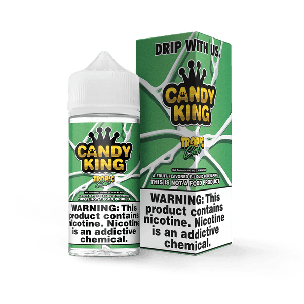 Tropic Chew Candy King 100mL e-liquid bottle with vibrant tropical fruit flavor and colorful label design.