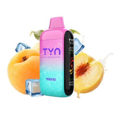 TYN 50K disposable vape device with sleek design, portable and easy to use, featuring the TYN brand logo on the device.