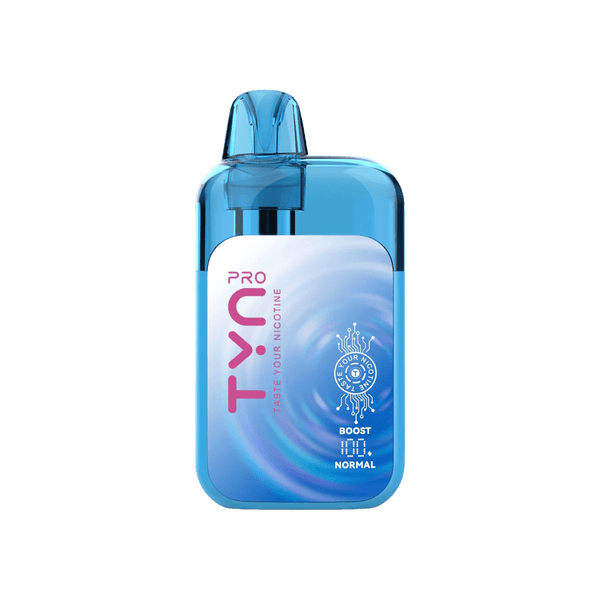 TYN Pro 50K disposable vape device with sleek design and compact size, featuring a mouthpiece and colorful body.