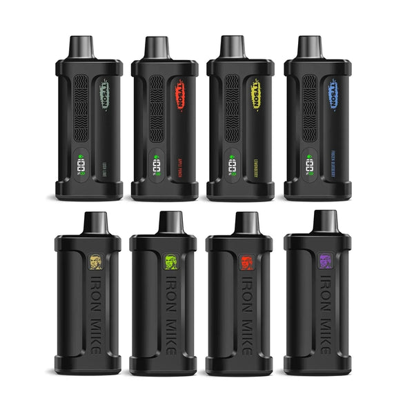 Tyson Iron Mike 15000 disposable vape pen with sleek black design and compact size for easy vaping on the go.