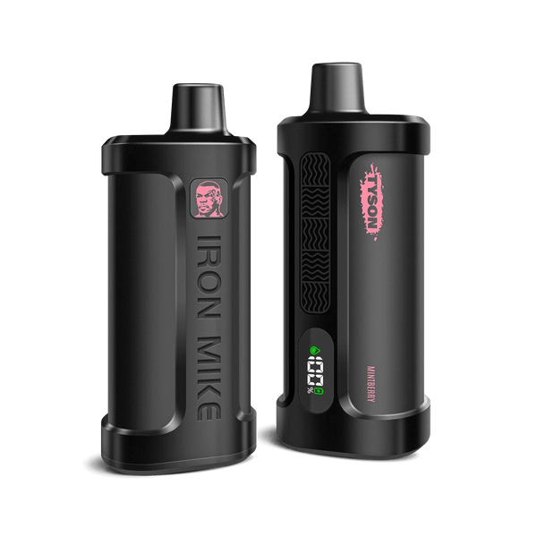 Tyson Iron Mike 15000 disposable vape device with sleek design and branding, ready for vaping in hand.