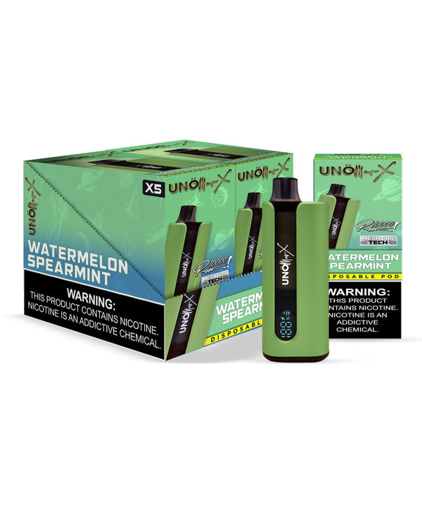 UNO Mas X 10,000 Puff Disposable Vape with digital display, rechargeable and sleek design.
