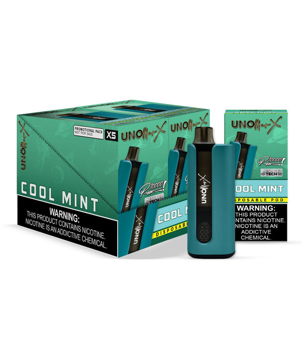 UNO Mas X 10,000 Puff Disposable Vape with digital display, rechargeable battery and sleek design.