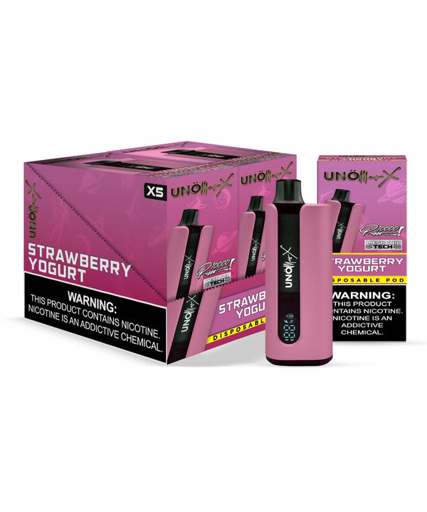 UNO Vape Disposable with Digital Display, 10,000 Puffs, rechargeable, sleek design, easy-to-read screen for puff count.