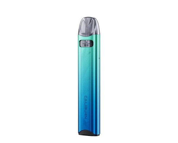 Uwell CALIBURN A3S 16W pod system device with sleek design and mouthpiece, showcasing hardware profile and branding.