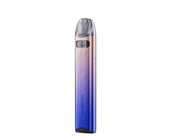 Uwell CALIBURN A3S 16W pod system with sleek design and mouthpiece, featuring adjustable airflow and compact hardware.