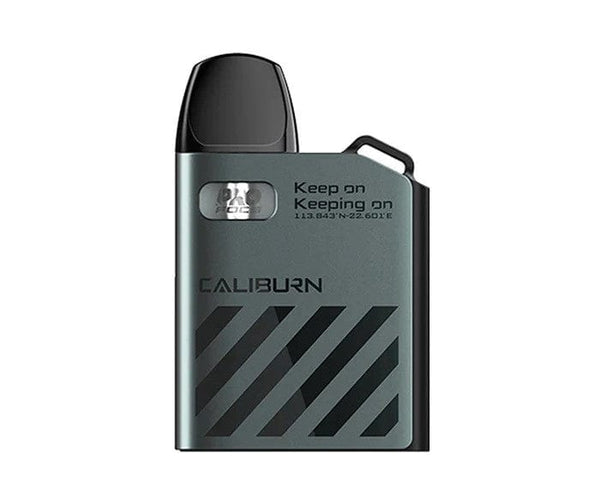 Uwell CALIBURN AK2 15W pod system hardware with sleek design, featuring mouthpiece and adjustable airflow.
